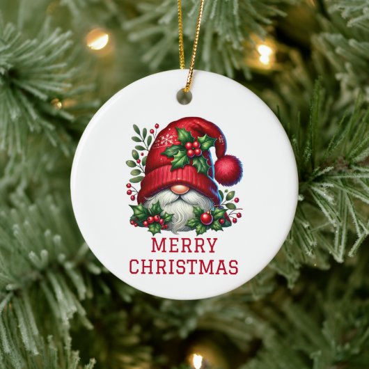 キュートなノーム クリスマス セラミックオーナメント (ツリー)