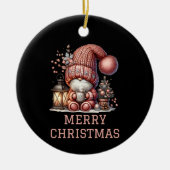キュートなノーム クリスマス セラミックオーナメント (正面)