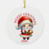 キュートなノーム クリスマス セラミックオーナメント (正面)
