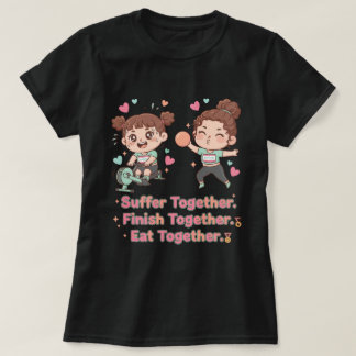 キュートなハイブリッドアスリート 苦しみを分かち合い 目標を達成 Tシャツ