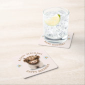 キュートなハイランズスコティッシュカウズ スクエアペーパーコースター (インサイチュ)