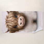 キュートなハイランズスコティッシュカウズ ビーチタオル (正面)