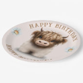 キュートなハイランズスコティッシュカウズ ペーパープレート (アングル)