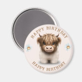 キュートなハイランズスコティッシュカウズ マグネット (正面/裏面)