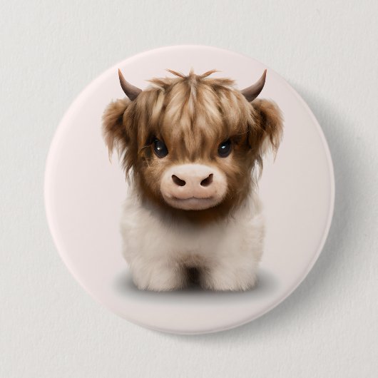 キュートなハイランズスコティッシュカウズ 缶バッジ (正面)