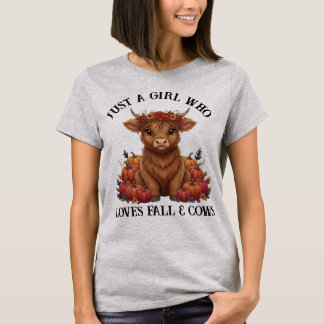 キュートなハイランドカウとカボチャのTシャツ Tシャツ