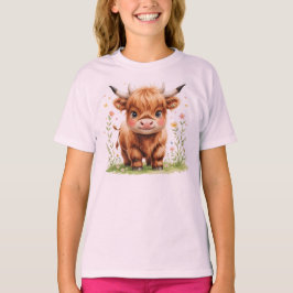 キュートなハイランドカウのキッズTシャツ Tシャツ