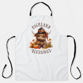 キュートなハイランドカウサンクスギビング恵み エプロン (正面)
