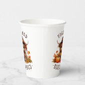 キュートなハイランドカウサンクスギビング恵み 紙コップ (右)