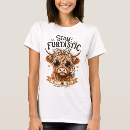 キュートなハイランドカウ ステイファータスティック グラフィック Tシャツ