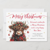 キュートなハイランドコウボウのクリスマスグッズ シーズンカード (正面)