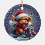 キュートなハイランドモータークリスマスカウズ セラミックオーナメント (裏面)