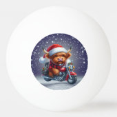 キュートなハイランドモータークリスマスカウズ 卓球ボール (裏面)