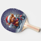 キュートなハイランドモータークリスマスカウズ 卓球ラケット (横)