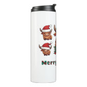 キュートなハイランド牛のメリークリスマスと明るいスコット タンブラー (回転左)