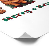 キュートなハイランド牛のメリークリスマスと明るいスコット ポスター (角)