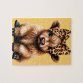 キュートなハイランド牛(弓の黄色) ジグソーパズル (横)