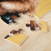 キュートなハイランド牛(弓の黄色) ジグソーパズル (側面)