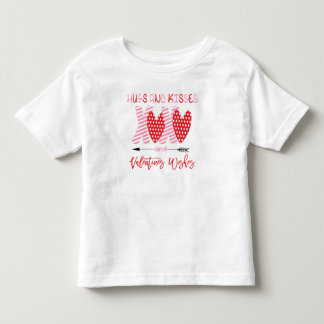 キュートなハグキス バレンタインXOXO トドラーTシャツ