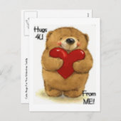 キュートなハグバレンタインディ シーズンポストカード (正面/裏面)