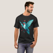 キュートなハチドリと花 I Tシャツ (正面フル)