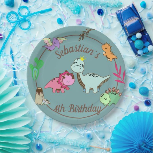 キュートなハッピーウィズバースデーパーティー ペーパープレート (パーティー)