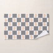 キュートなハッピーオレンジ・カボチャとチェッカーボード ハンドタオル (ハンドタオル)