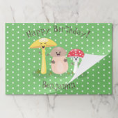 キュートなハッピーキノコ菌漫画イラストレーション ペーパーパッド (折り畳み)