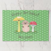 キュートなハッピーキノコ菌漫画イラストレーション ペーパーパッド (正面)