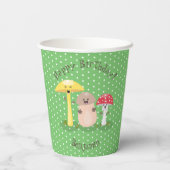 キュートなハッピーキノコ菌漫画イラストレーション 紙コップ (裏面)