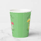 キュートなハッピーキノコ菌漫画イラストレーション 紙コップ (左)