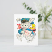 キュートなハッピーファースト・イースター・バニー シーズンポストカード (スタンド正面)