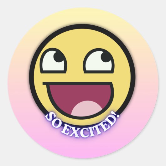 キュートなハッピー絵文字ステッカー ラウンドシール (正面)