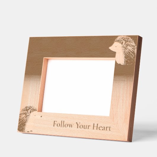 キュートなハリネズミの茶色の動物 レーザー彫刻フレーム (左)