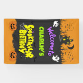 キュートなハロウィンお誕生日おめでとうウェルカム 横断幕 (横)