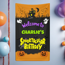 キュートなハロウィンお誕生日おめでとうウェルカム 横断幕