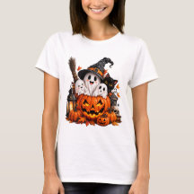 キュートなハロウィンのおばけのかぼちゃTシャツ