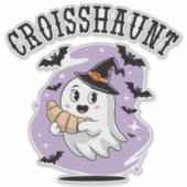 キュートなハロウィンのおばけクロワッサンの幽霊 シール (正面)
