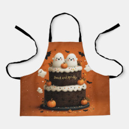 キュートなハロウィンのおばけケーキ 小さなブー エプロン