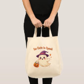 キュートなハロウィンのおばけトートバッグ「怖がらせるにはかわいすぎる" トートバッグ (正面(商品))