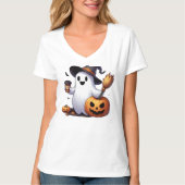 キュートなハロウィンのおばけ  Tシャツ (正面)