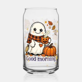 キュートなハロウィンのお化けとパンプキンのアイスコーヒー缶 ガラス缶