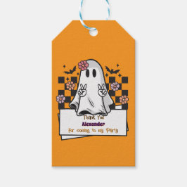 キュートなハロウィンのお化けのサンキューギフト ギフトタグ