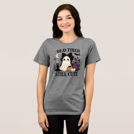 キュートなハロウィンのコケット風リボンのおばけ トライブレンドTシャツ