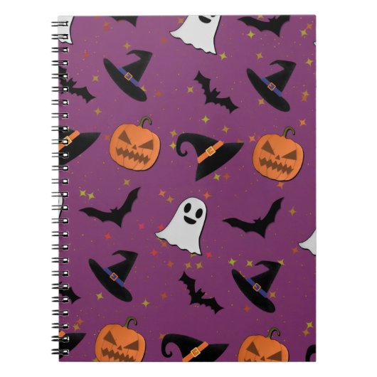 キュートなハロウィンのシームレスパターン ノートブック (正面)
