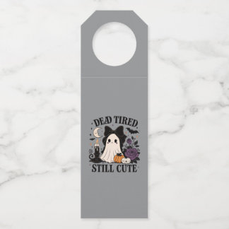 キュートなハロウィンのリボンをつけたお化け ボトルネックタグ