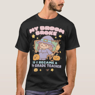 キュートなハロウィンの先生カボチャスプーキーな7年生 Tシャツ