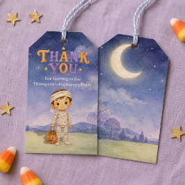 キュートなハロウィンの子供用コスチュームのお礼 ギフトタグ