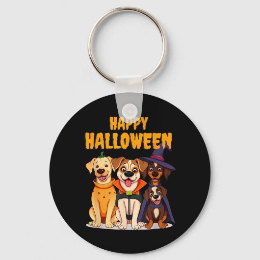 キュートなハロウィンの犬の面白いデザイン キーホルダー (正面)