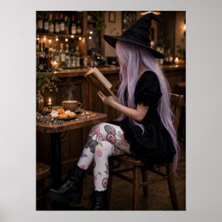 キュートなハロウィンの魔法使いのポスター ポスター